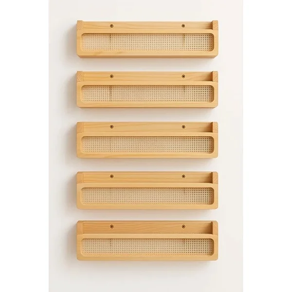 Kit com 5 prateleiras em talagarça Montessoriana