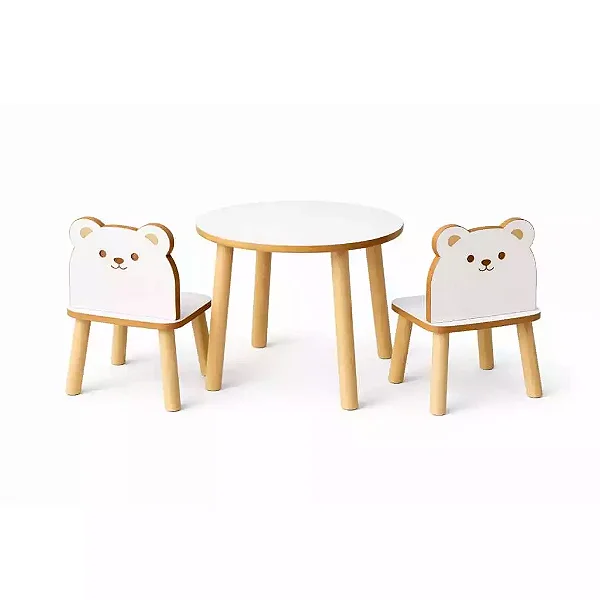 Mesa com duas cadeiras modelo urso