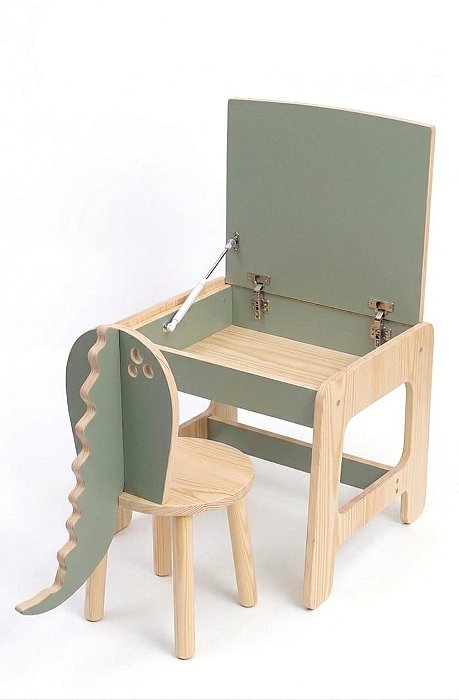 Mesa baú com cadeira dinossauro