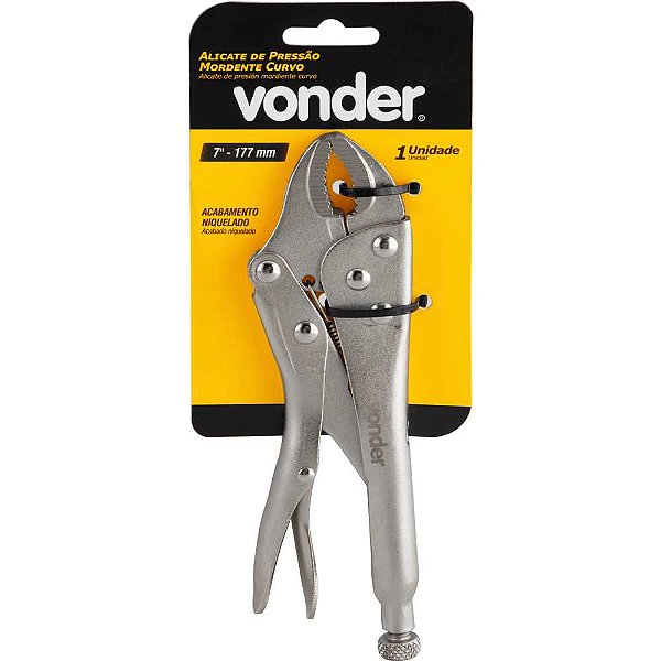 Alicate de pressão, 7", mordente curvo, VONDER