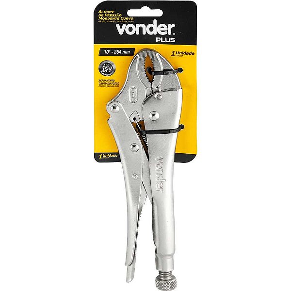 Alicate de pressão, 10", mordente curvo, VONDER PLUS
