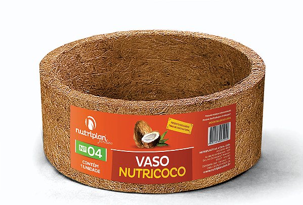 Vaso Xaxim Ecológico Sustentável Fibra Coco 13 x 26 cm