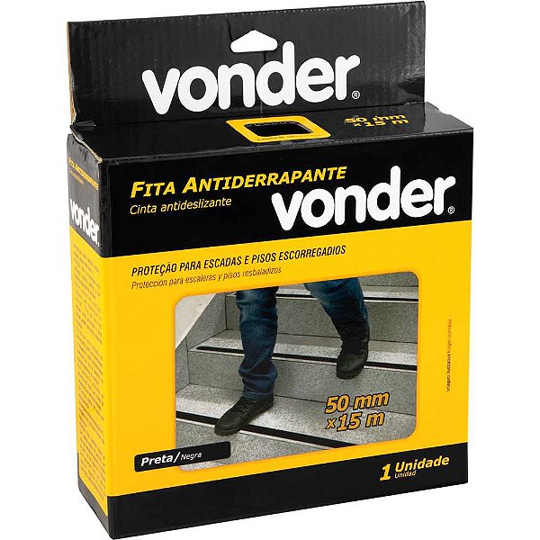 Fita antiderrapante, 50 mm x 15 m, preta VONDER