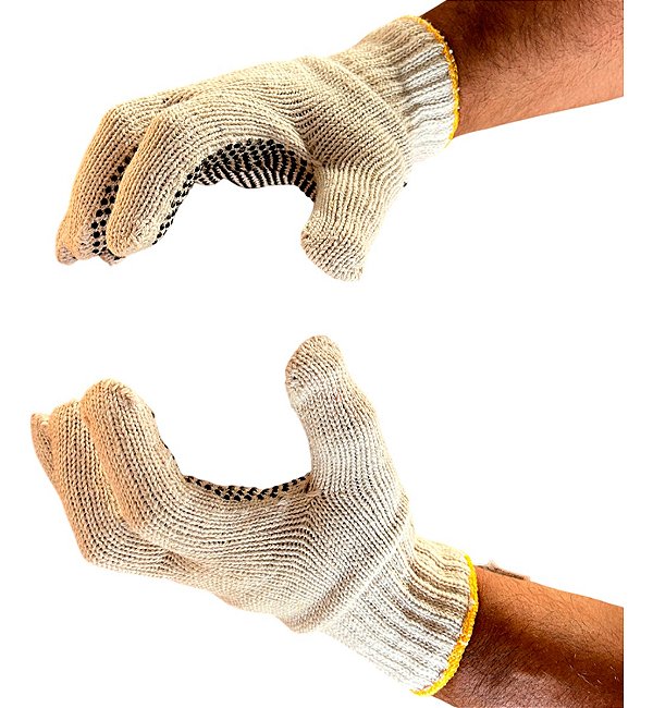 Luva de Malha 4 Fios EPI Branca Vonder