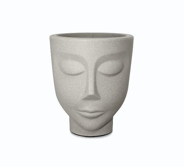 Vaso Decorativo Face Rosto Menino 21 cm de Altura 3,5 litros Cimento