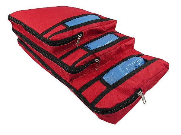 PORTA SACOLAS PARA LOJAS E SUPERMERCADOS TRÊS MEDIDAS - VERMELHA