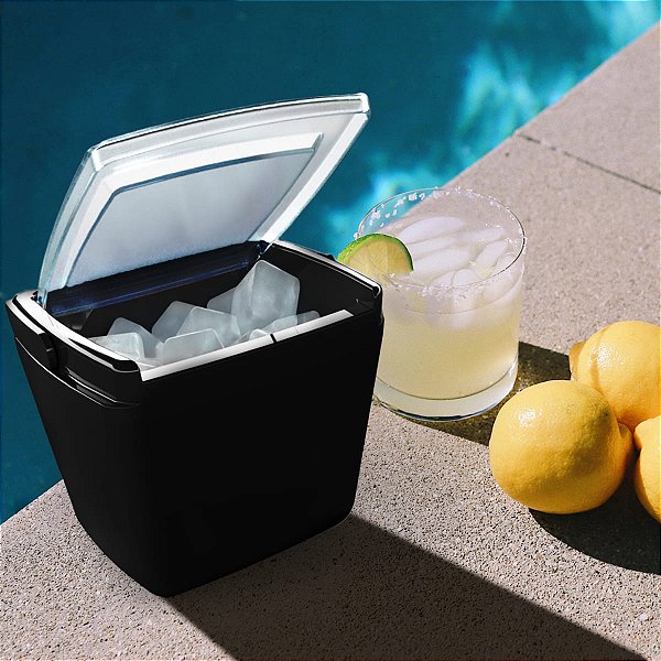 Mini Caixa Térmica Isotérmica Para Gelo 1 Litro Preto