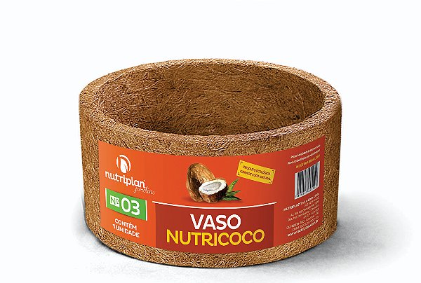 Vaso Xaxim Ecológico Sustentável Fibra Coco 12 x 21 cm