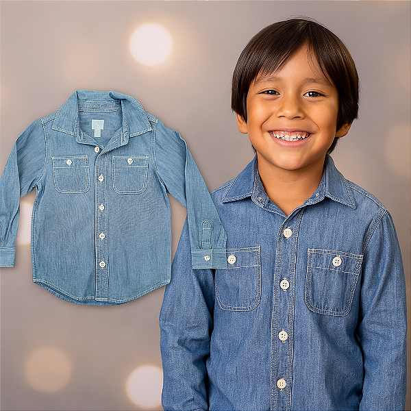 Camisa Jeans BabyGAP com bolsos