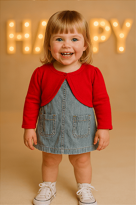 Bolero Noruega Baby Vermelho
