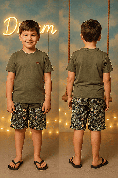 Bermuda Estampa Tropical Reserva Mini (10 anos)