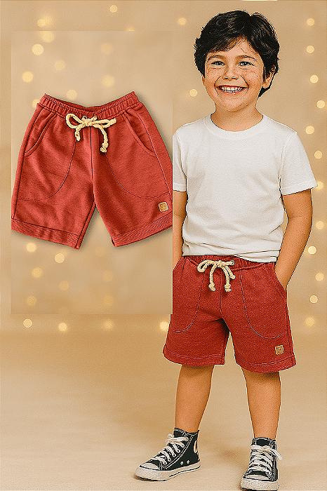 Bermuda Vermelha Caracoles (8 anos)