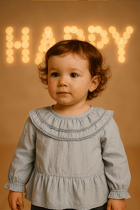 Blusa Manga Longa com Babados Um mais Um (3 anos)