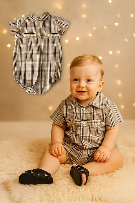 Body Xadrez Primo Bambino (9 meses)