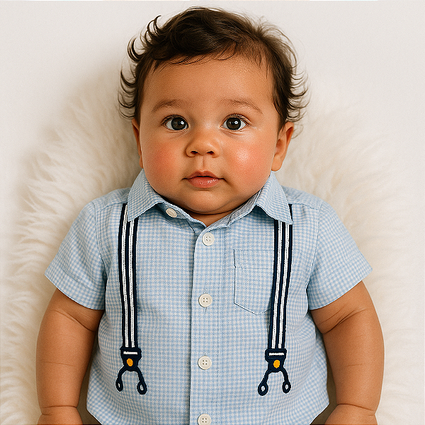 Camisa Azul The Children's Place (0 a 3 meses)