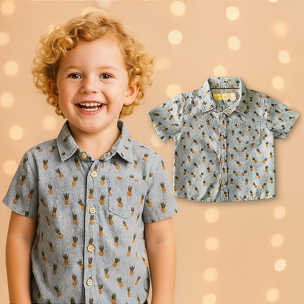 Camisa Bebê Estampa Abacaxi Zara (3 a 6 meses)