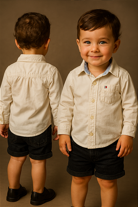 Camisa Branca Tommy Hilfiger (12 meses)