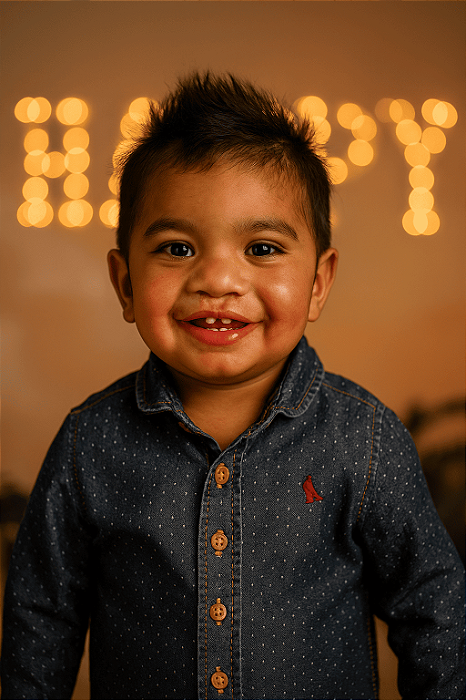 Camisa Jeans com Bolinhas Reserva Mini (2 anos)