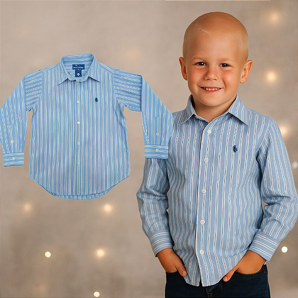 Camisa listrada Azul Ralph Lauren (6 anos)