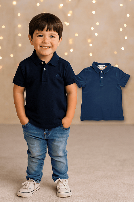 Camisa Polo Preta Burberry (4 anos)
