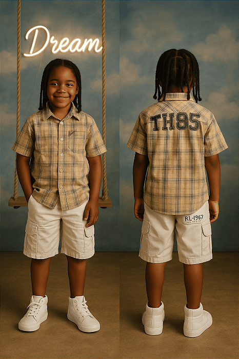 Camisa Xadrez em tons terrosos Tommy Hilfiger (8 a 10 anos)