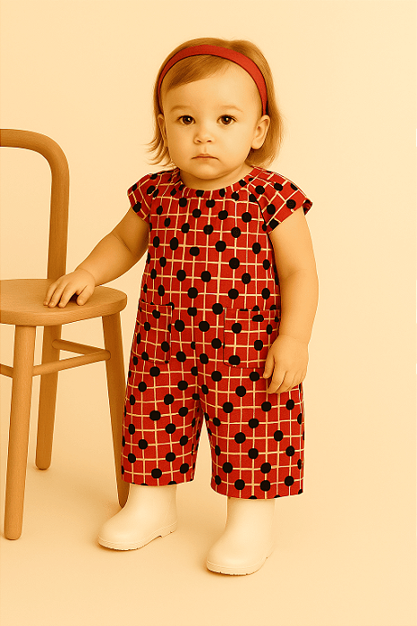 Macacão Rosa Estampado Green (1 ano)