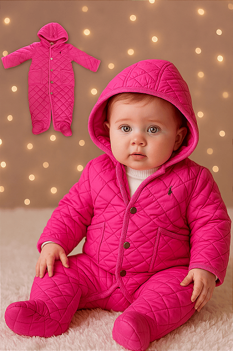 Macacão Rosa Ralph Lauren (6 meses)