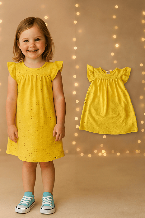 Vestido Amarelo de Lese Açucena (3 anos)
