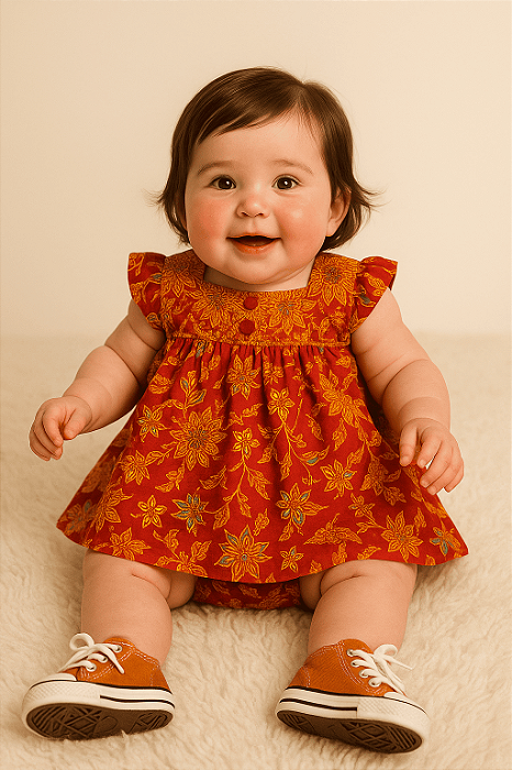 Vestido Estampado Batik Keris (Tamanho M)