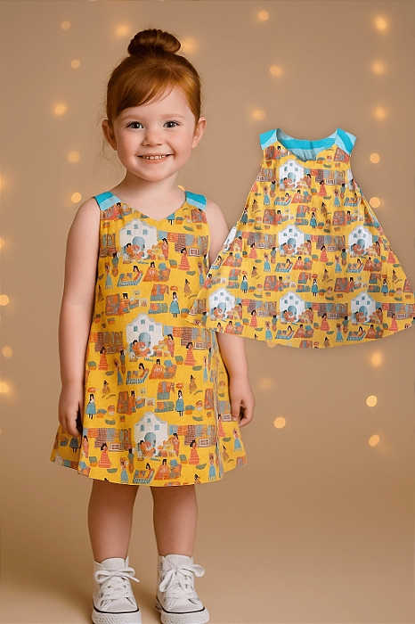 Vestido Estampado Feira Fábula (6 anos)