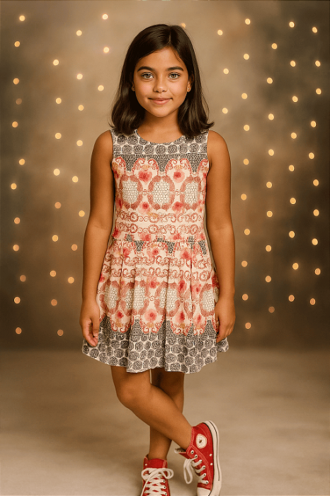 Vestido Estampado Matinée (14 anos)