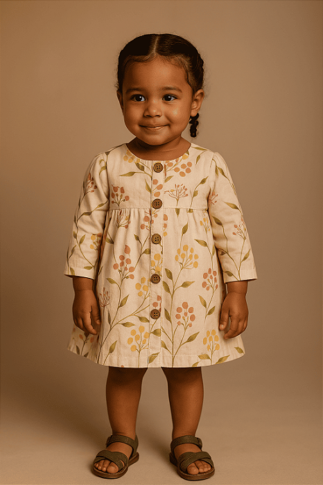 Vestido Flores Meia Estação Green (18 a 24 meses)