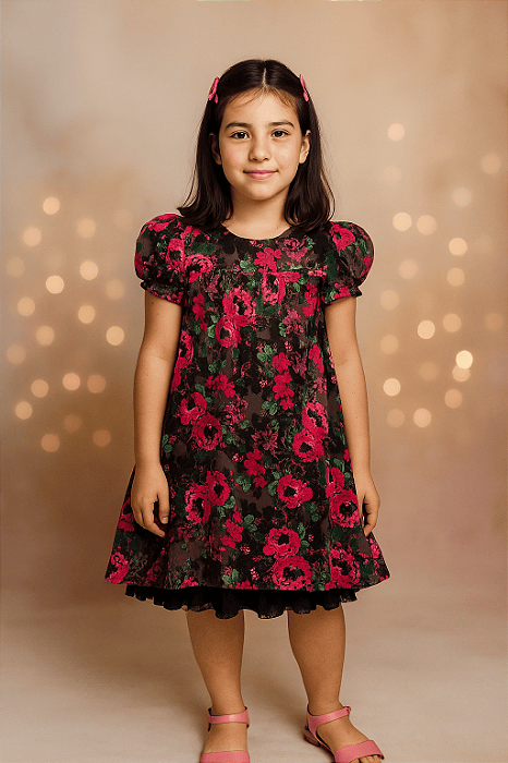 Vestido Florido Animê (12 anos)