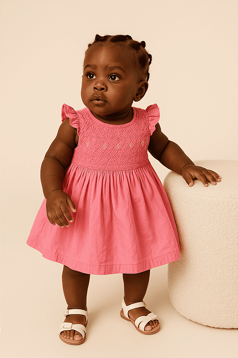 Vestido Janie And Jack Rosa (6 a 12 meses)