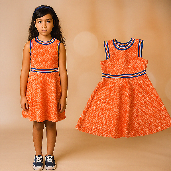 Vestido Laranja e Azul Janie and Jack (6 anos)