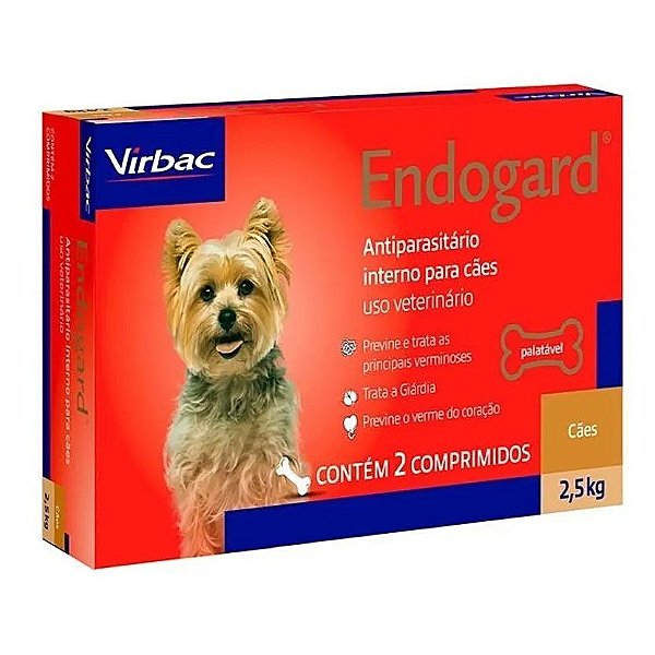 Vermífugo Endogard Virbac Cães até 2,5 kg - 2 Comprimidos