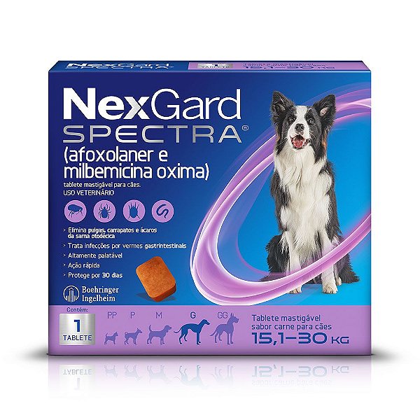 Nexgard Spectra Cães 15,1 A 30 Kg Antipulgas Carrapato Sarna