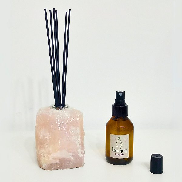 Kit Difusor de Aromas Quartzo Rosa + Home Spray 2