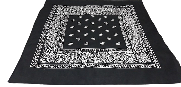 Bandana/ Lenço - Preta - Estampa em Arabesco