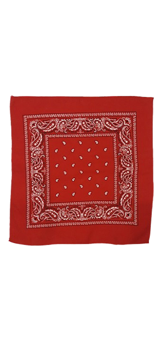 Bandana/ Lenço – Vermelha - Estampa em Arabesco