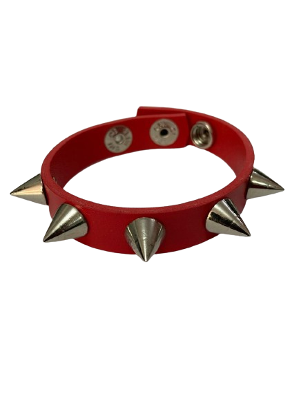 Bracelete Simples com Spike Triangulo - Vermelho