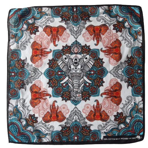 Bandana Arabesco Indiano com Elefantes