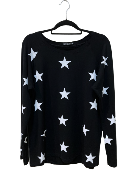 Blusa Feminina com Estrelas Brancas – Manga Longa.