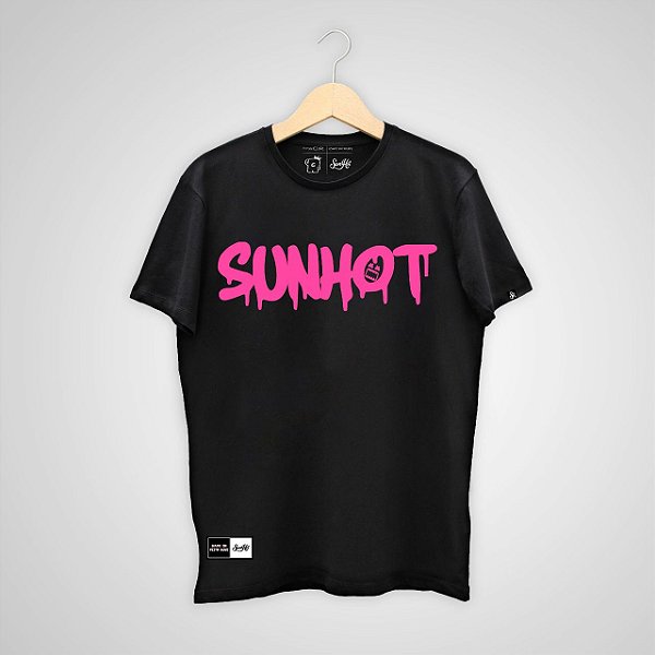 Camiseta SunHot ''Dripping Neon'' Preta