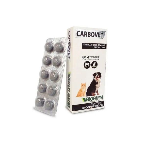 Antibiótico Carbovet Biofarm - 20 Comprimidos
