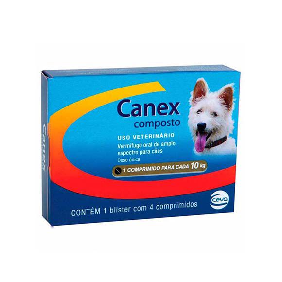 Vermífugo para Cães Ceva Canex Composto - 4 Comprimidos