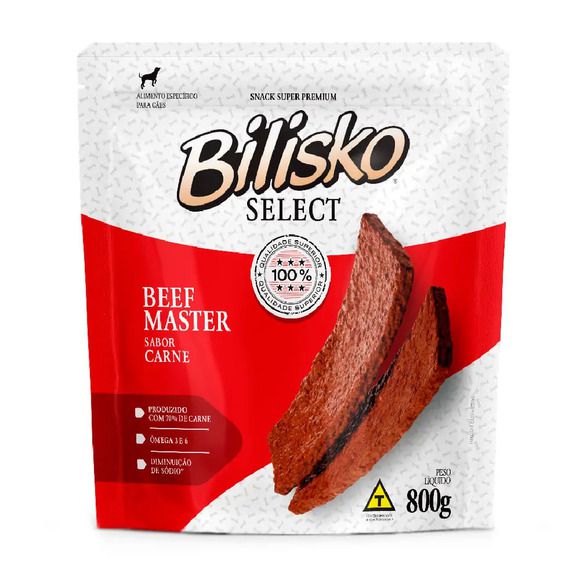 Petisco para Cães Bifinho Tabletes Bilisko Sabor Carne - 800g