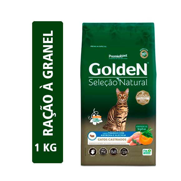 Ração Golden Gatos Adultos Seleção Natural Castrados Sabor Abóbora - 1kg (Granel)