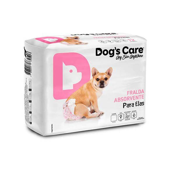 Fralda Higiênica Para Cães Fêmeas Dogs Care com Gel P - 6 Unidades