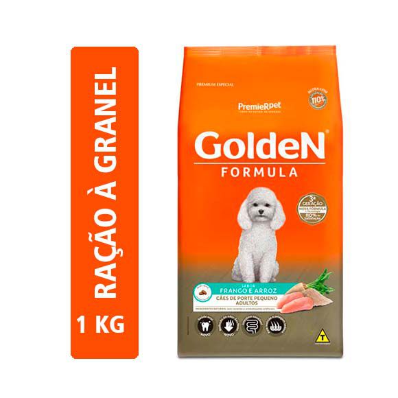 Ração Golden Fórmula Cães Adultos Mini Bits Sabor Frango e Arroz - 1kg (Granel)